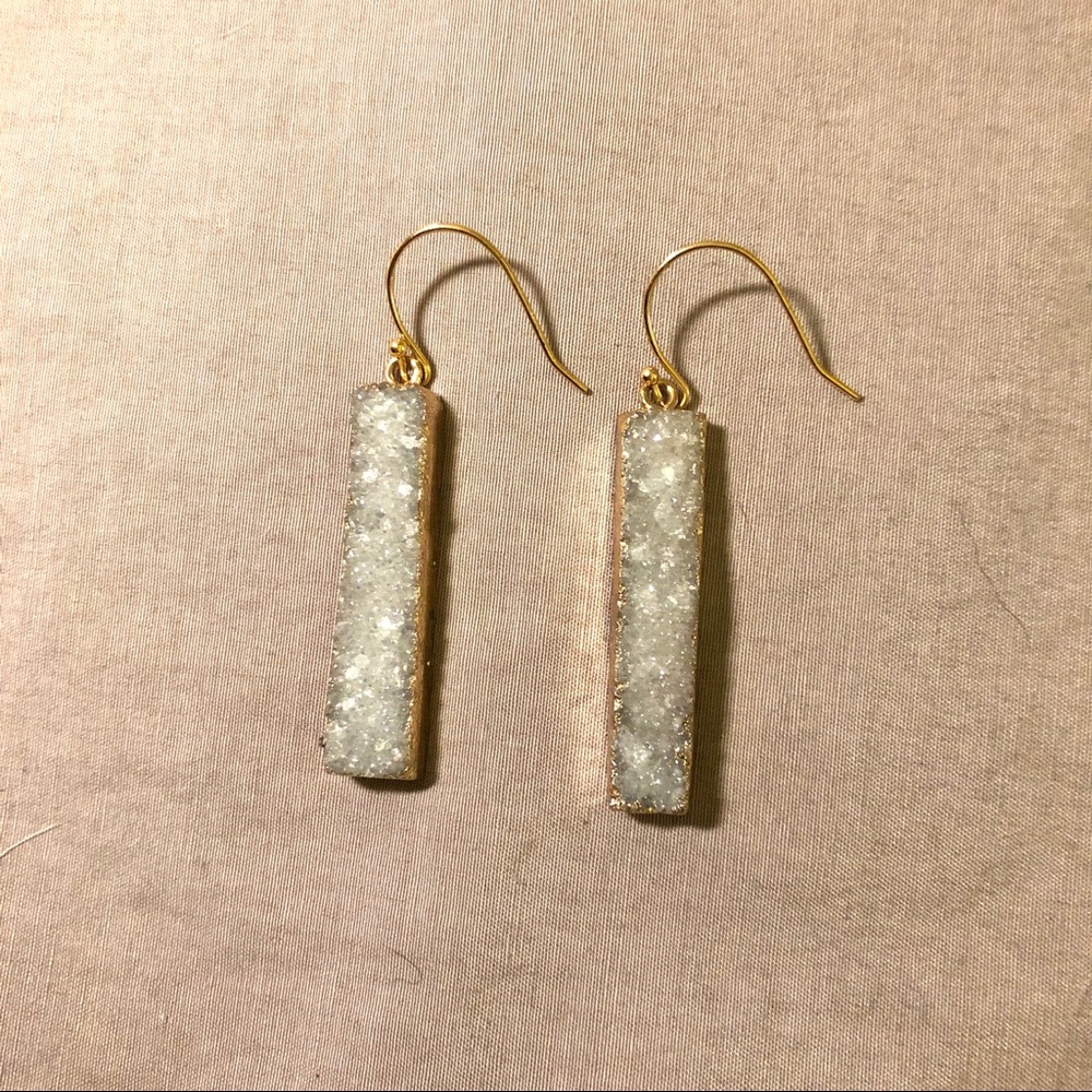 🌙 Gold Played Titanium Crystal Earrings 🌙